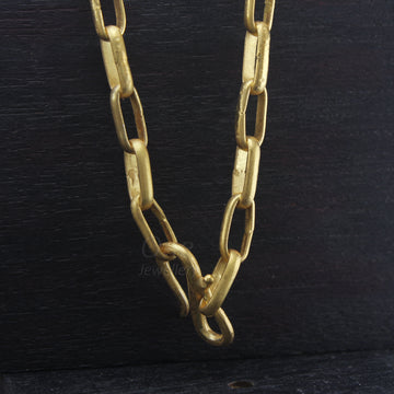 Gold plated 925 Sterling Silver handmade paper clip chain bracelet