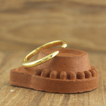 Solid Gold Stackable Band, Minimalist 14K Gold Open Claw Ring, Elegant & Timeless Jewelry Gift - ADR42