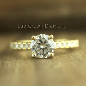 Handcrafted Wedding Rings | Solid Gold & Round Lab Diamonds | Dainty, Elegant Jewelry for Love, Commitment & Special Celebrations