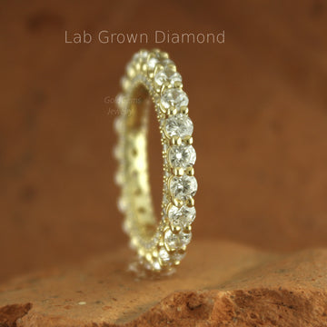 Handmade Lab Diamond Engagement Ring | Floating Shank with Micro Pave | Custom 10k, 14k, 18k Gold Bridal Jewelry for Women