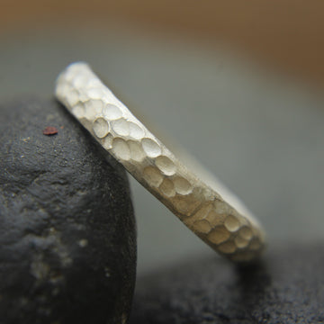 999 Pure Silver round punched handmade 2.5 mm wide Band