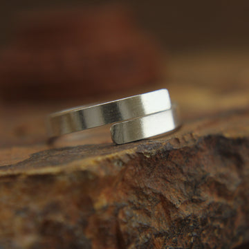 999 Pure Silver flat handmade 2.5 mm wide Band