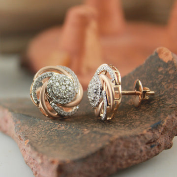 Lab Diamond Circle Earrings with Screw Back Fittings in Gold โ Elegant & Secure Jewelry