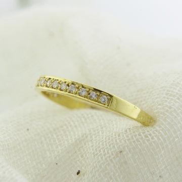 Timeless Micropave Stacking Band – Elegant Handmade Solid Gold Ring with Round Natural Diamonds for Everyday & Special Moments