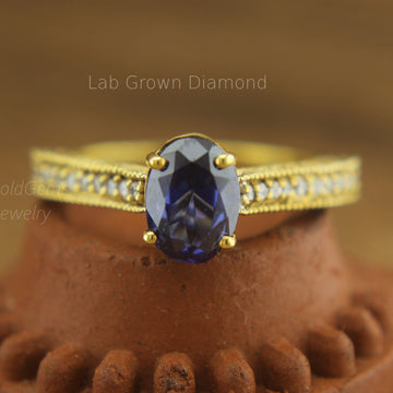 oval blue sapphire, sapphire ring, oval sapphire, engagement ring,