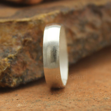 Pure 999 Silver Handmade Band Ring – 4mm Wide Stacking, Thumb & Gift Ring - SR1 4mm