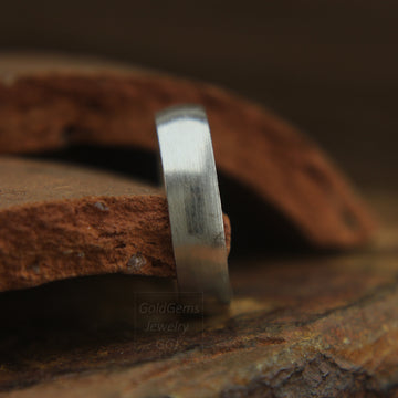 Pure Silver 4mm wide Band, Handmade Silver Engagement Band Ring, Half round 999 Silver Stacking Band, Silver Thumb Ring, Birthday Gift Band