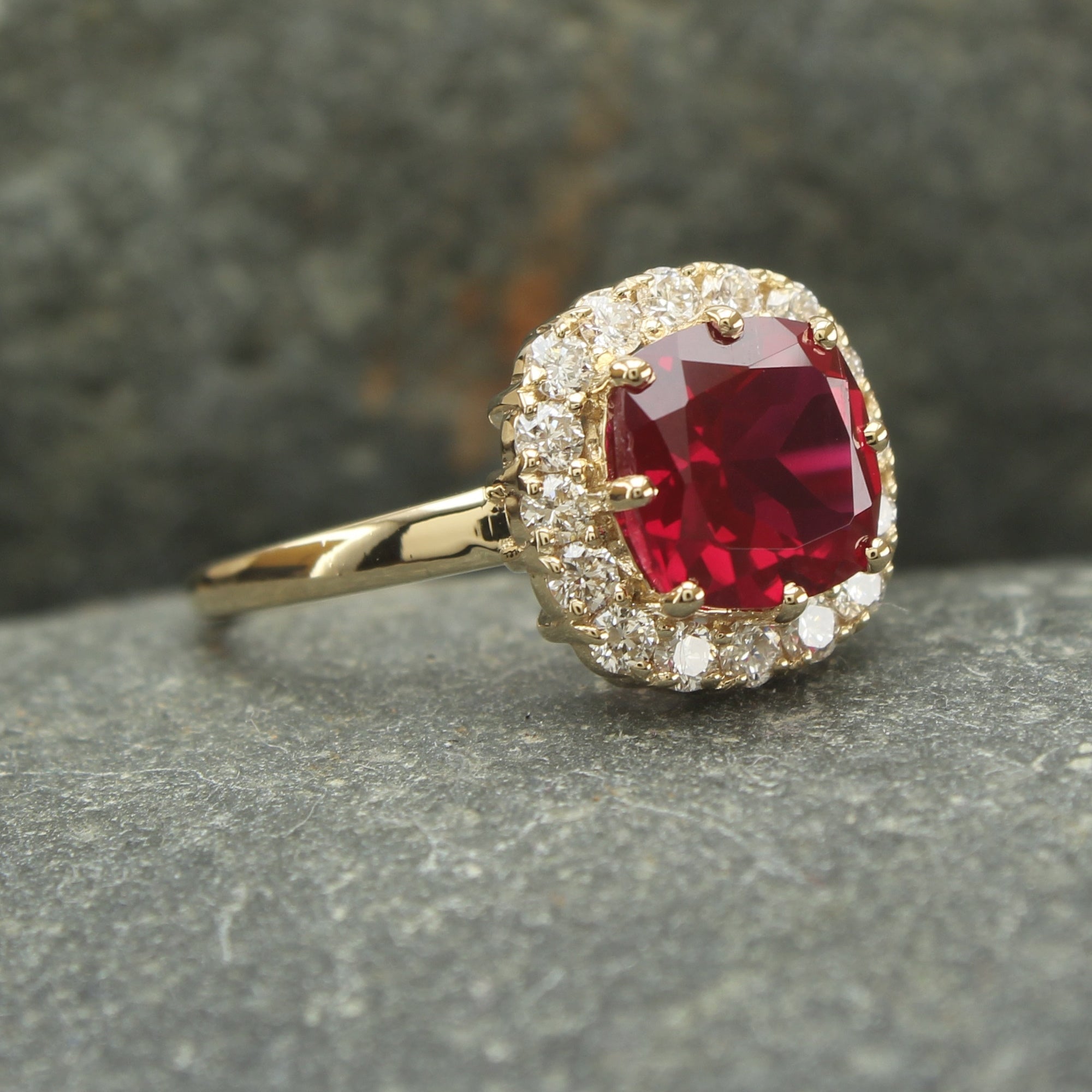 Lab Ruby Halo Diamond Ring: Elegant, Ethical & Affordable Gift for Every Budget