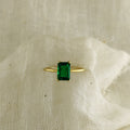 Handmade Gold Solitaire Ring, Elegant Proposal Jewelry