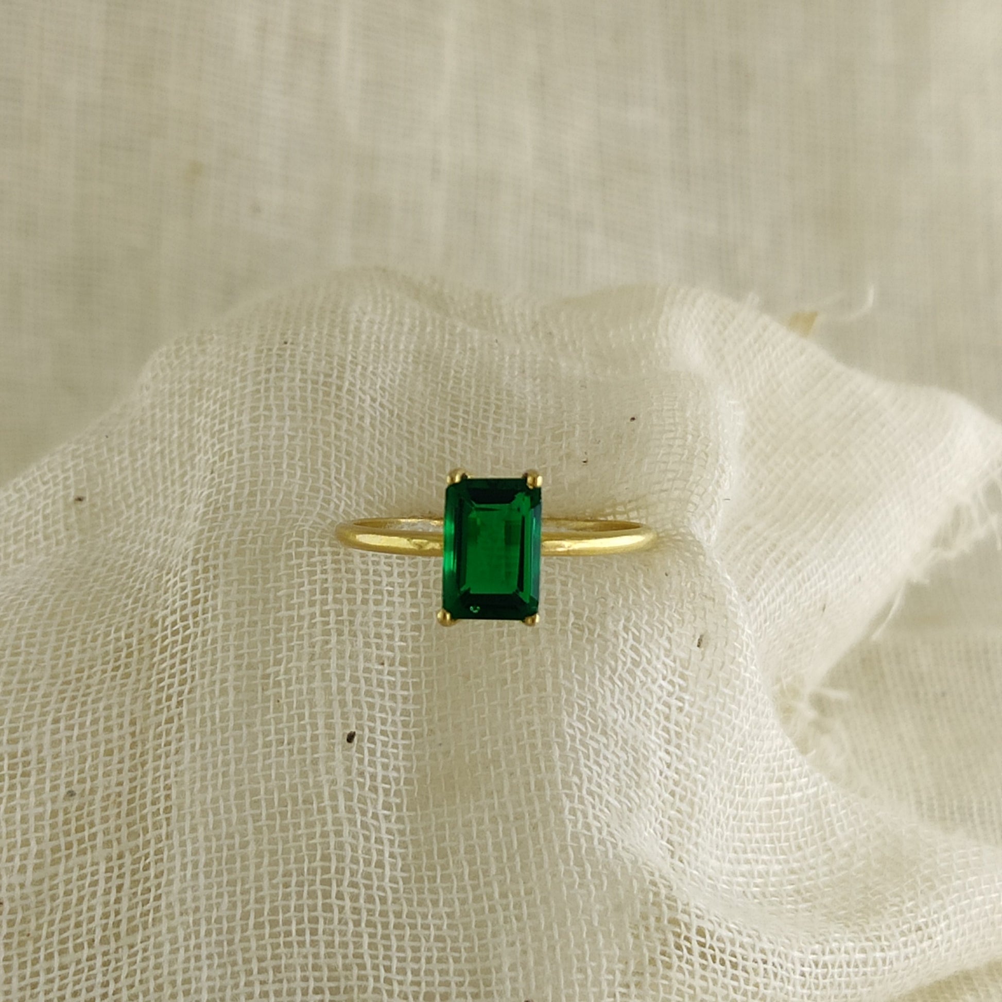 Handmade Gold Solitaire Ring, Elegant Proposal Jewelry