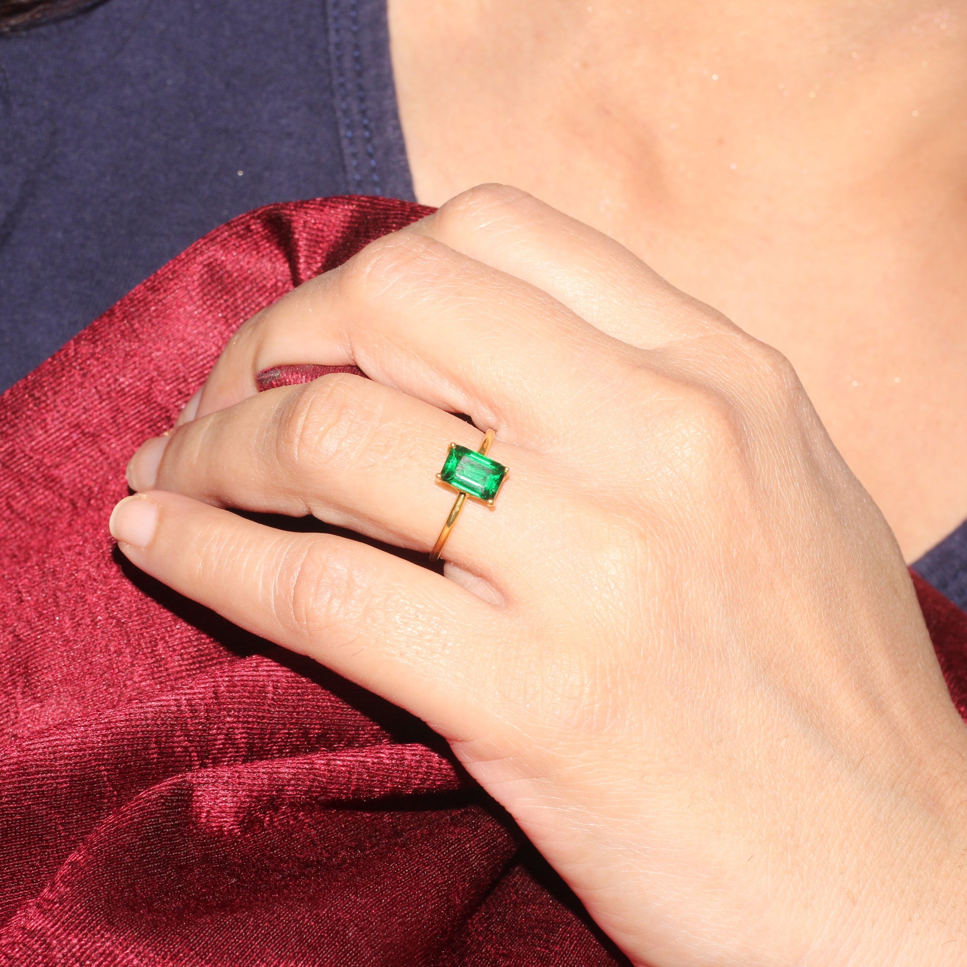 Solitaire Emerald Cut Ring, Elegant Anniversary & Proposal Jewelry