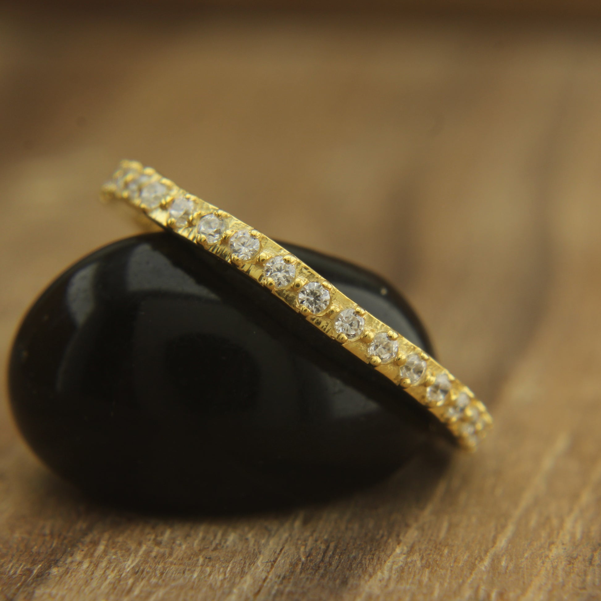     Handcrafted Diamond Eternity Band – Eco-Friendly Recycled Gold, Recycled Gold Prong-Set Diamond Ring – Handmade Elegance