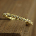     Prong-Set Natural Diamond Ring – Handmade Ethical Jewelry, Handmade Recycled Gold Diamond Eternity Band – Timeless Design, Sustainable Prong-Set Diamond Ring – Handmade in Recycled Gold