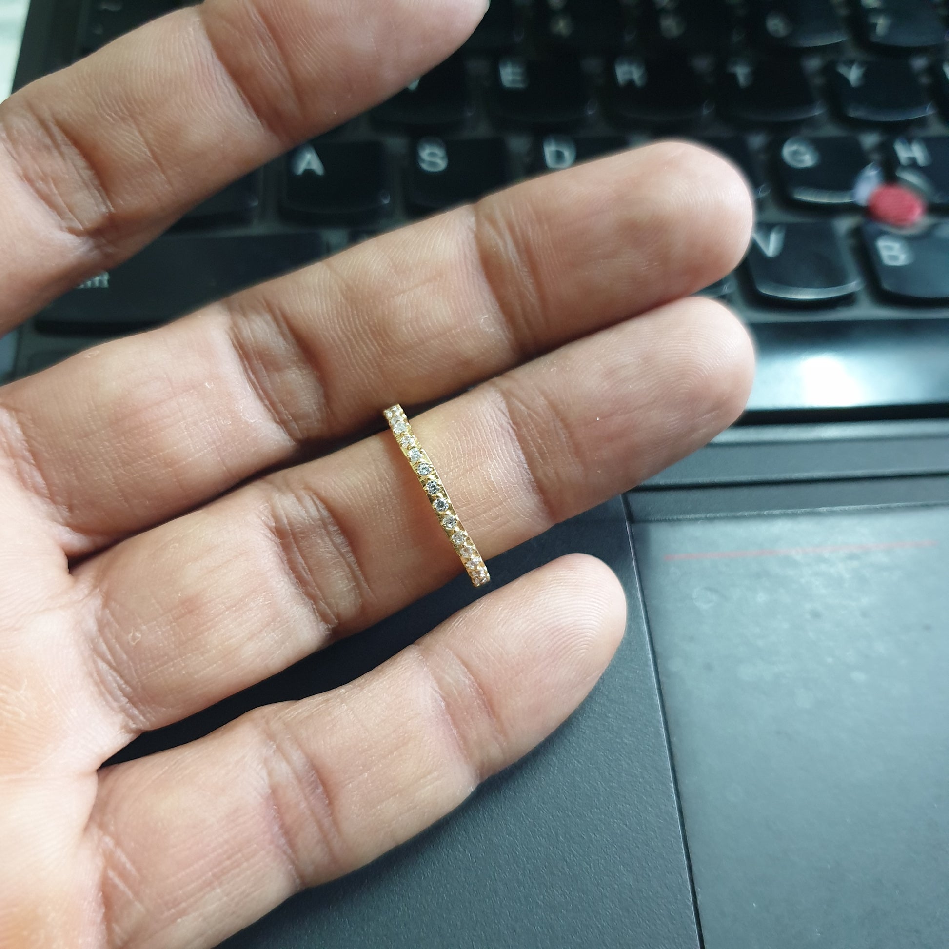     Handcrafted Recycled Gold Diamond Eternity Ring – Ethical Choice, Modern Handmade Diamond Band in Recycled Gold – Sustainable Luxury, Prong-Set Natural Diamond Ring – Handmade Ethical Jewelry