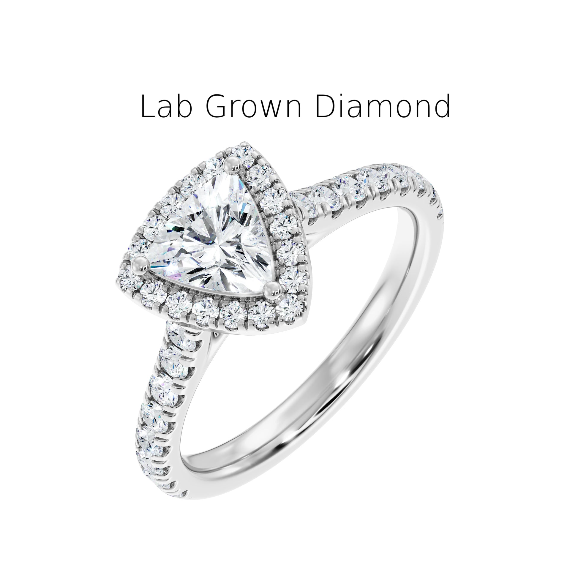 Sparkling Lab-Grown Diamond Engagement Ring, Elegant Split Shank Diamond Ring in 14K Gold