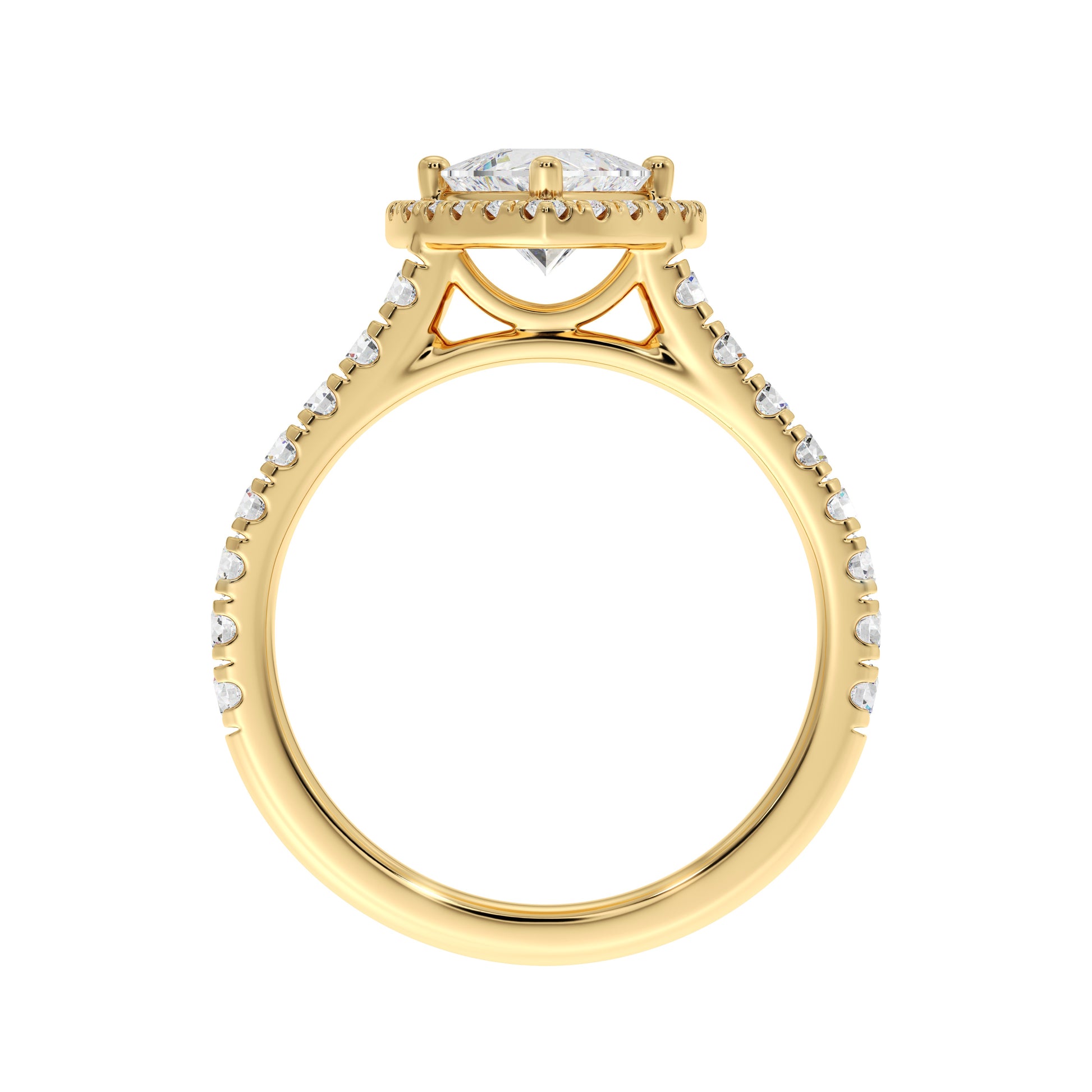 Handcrafted Lab-Grown Diamond Engagement Ring, Luxury Trillion Cut Diamond Ring in Recycled Gold