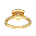 Timeless Halo Engagement Ring with Lab Diamonds, Artisan-Made Trillion Cut Diamond Ring