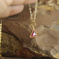 Minimalist Ruby Gold Necklace, Handmade Ruby Pendant Gift