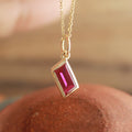 Elegant Gold Necklace with Lab Ruby – Minimalist Jewelry Gift,
Bezel Set Custom Ruby Necklace – Handmade Everyday Jewelry,