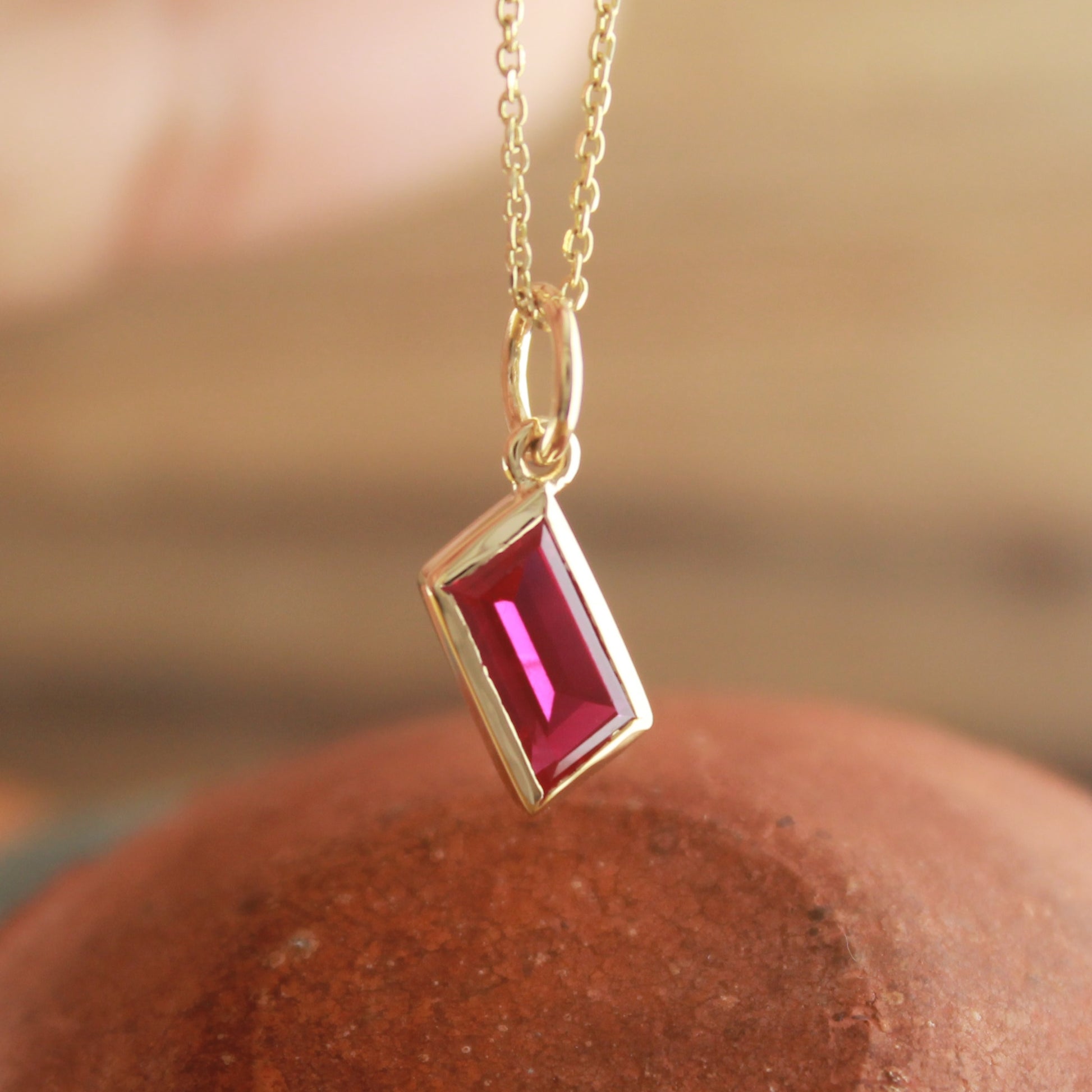 Elegant Gold Necklace with Lab Ruby – Minimalist Jewelry Gift,
Bezel Set Custom Ruby Necklace – Handmade Everyday Jewelry,