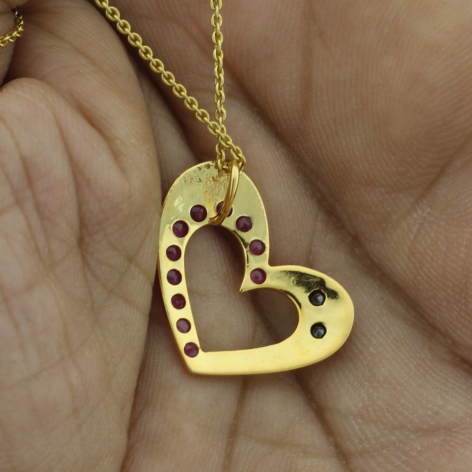 July Birthstone Pendant – Recycled Ruby Jewelry, Handcrafted Ruby Pendant in Eco Gold, Minimalist Ruby Charm in Matte Gold Finish, Real Ruby Pendant 