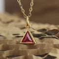 Unique Ruby Necklace for Her, Ruby Jewelry for Anniversary,