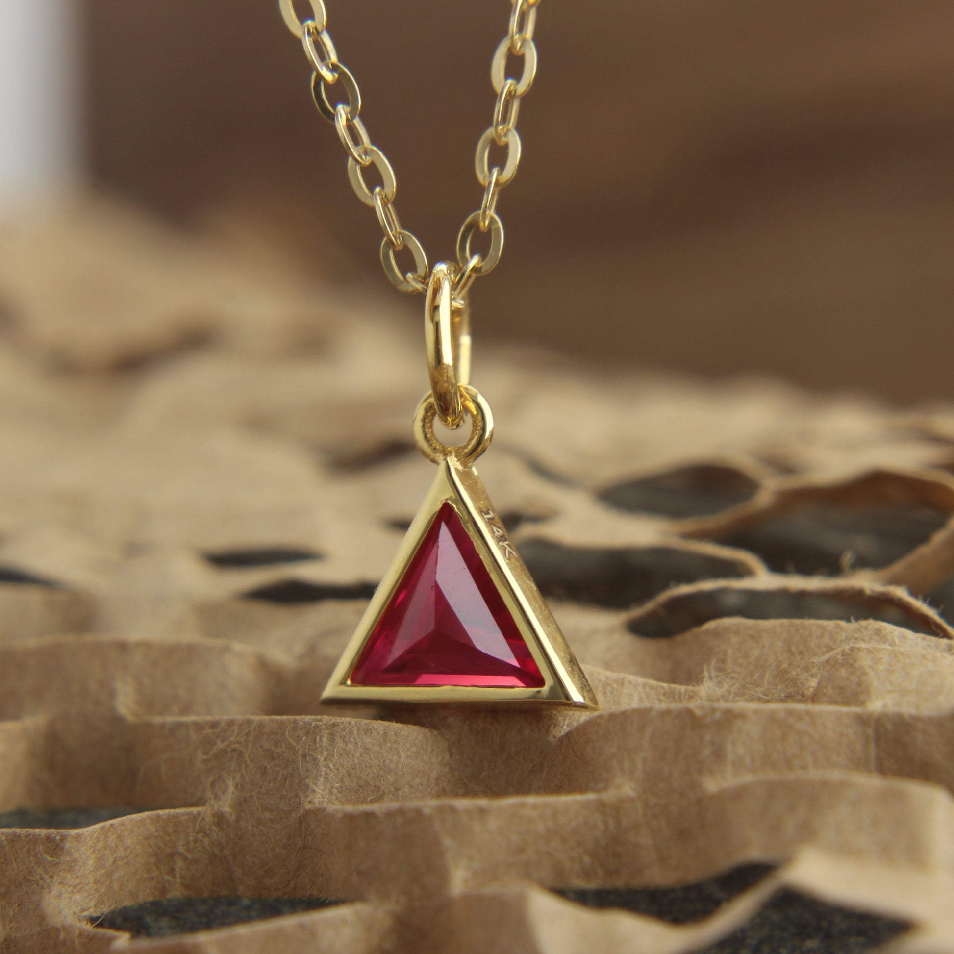 Unique Ruby Necklace for Her, Ruby Jewelry for Anniversary,