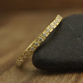     Sustainable Prong-Set Diamond Band – Handmade Elegance, Handcrafted Natural Diamond Ring in Recycled Gold