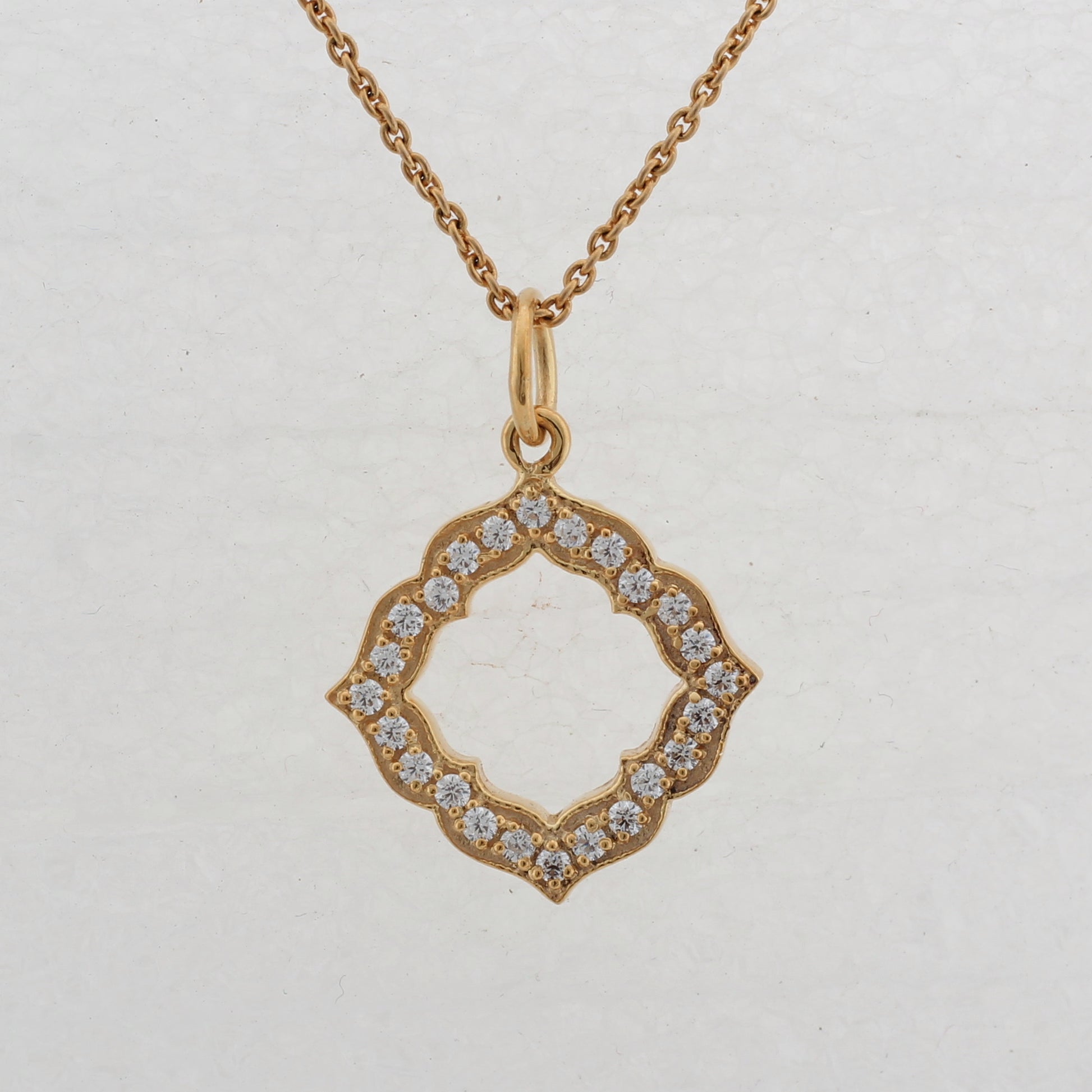 Minimalist Gold Pendant – Lab Diamond Jewelry, Lab Diamond Necklace – Everyday Classic Piece, Petite Lab Diamond Charm in Micropavé Gold, Dainty Lab Diamond Necklace