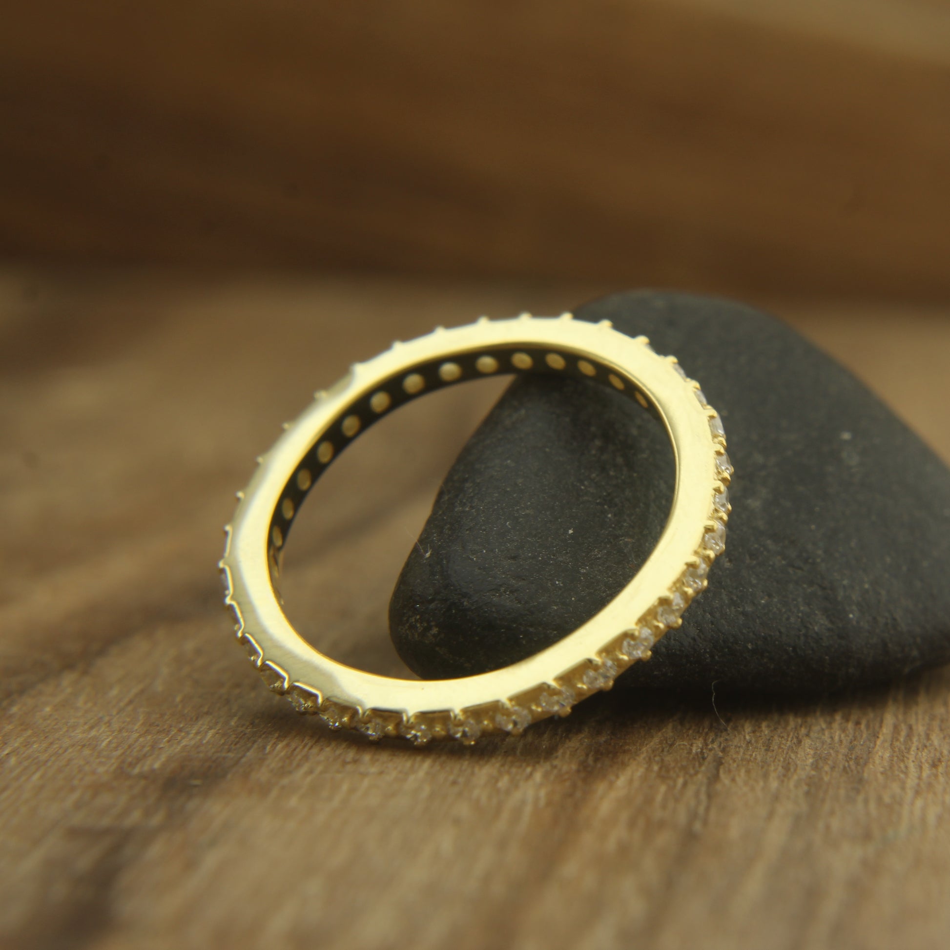     Ethical Prong-Set Diamond Eternity Band – Handmade Luxury,Recycled Gold Diamond Eternity Ring – Handmade Design