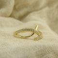 Ethical Luxury, Natural Diamond Ring in Recycled Gold – Artisan Crafted, Eco-Friendly Gold Diamond Ring – Handmade Crossover Style