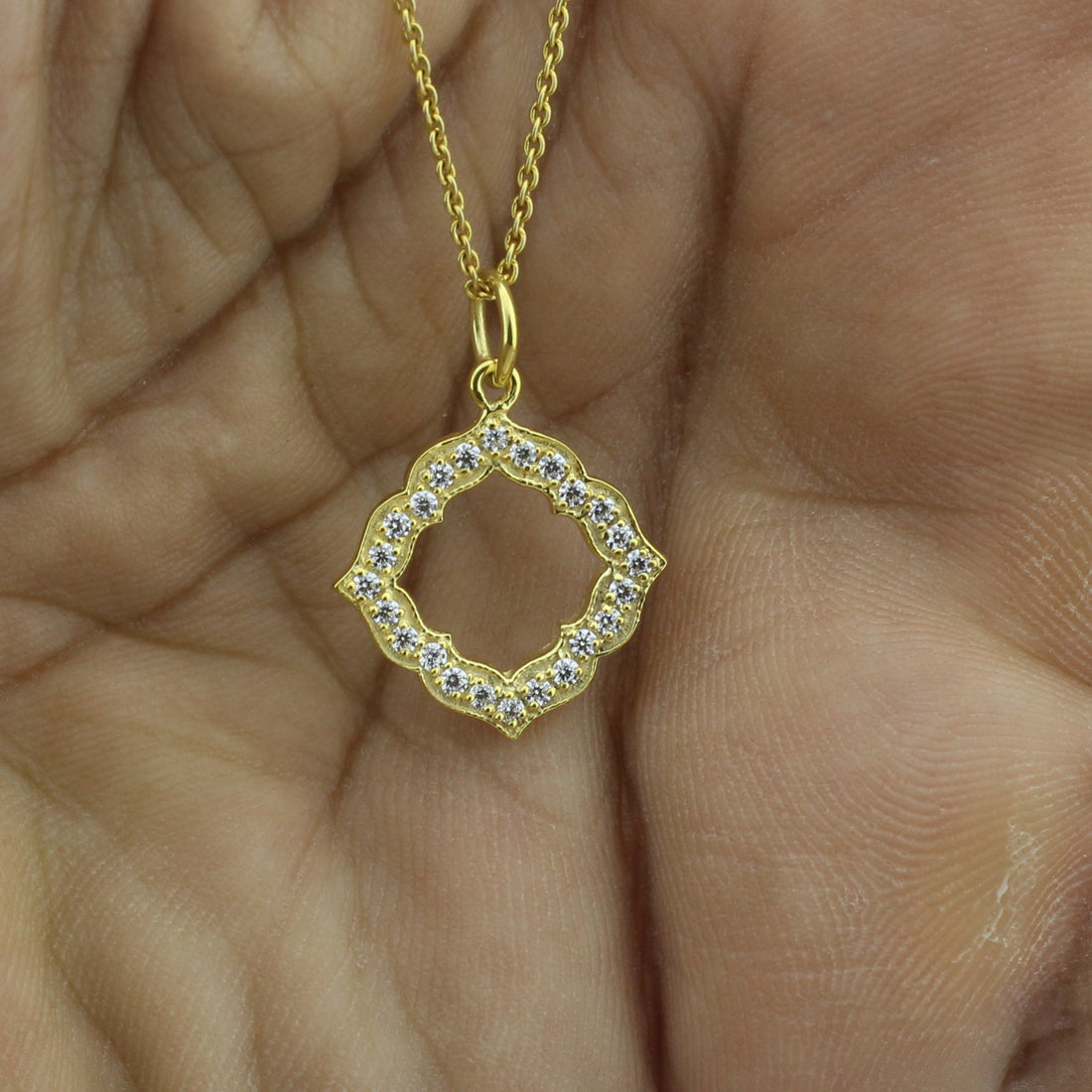 Vintage Lab Diamond Pendant in Micropavé Setting, Minimalist Lab Diamond Necklace