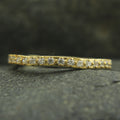     Prong-Set Natural Diamond Band – Handmade in Recycled Gold, Sustainable Handmade Diamond Eternity Ring – Recycled Gold