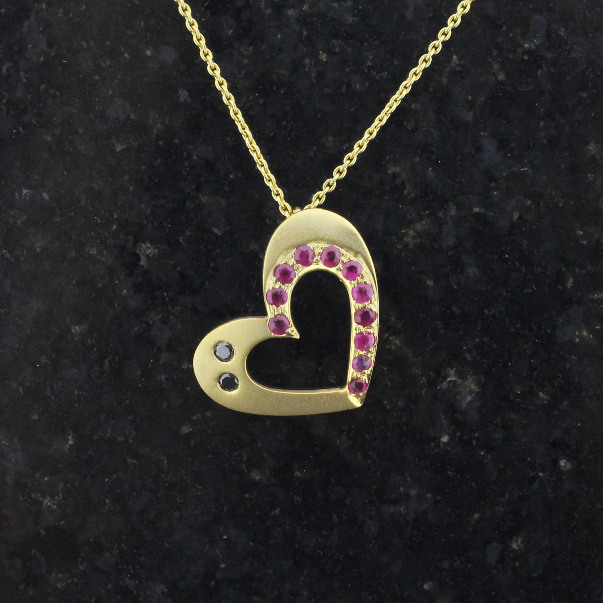 Ethical & Handmade, Recycled Gold Ruby Pendant – Dainty Gift Idea, Bold Ruby Necklace in Matte Finish Gold, July Birthstone Pendant – Recycled Ruby Jewelry, Handcrafted Ruby Pendant in Eco Gold, 