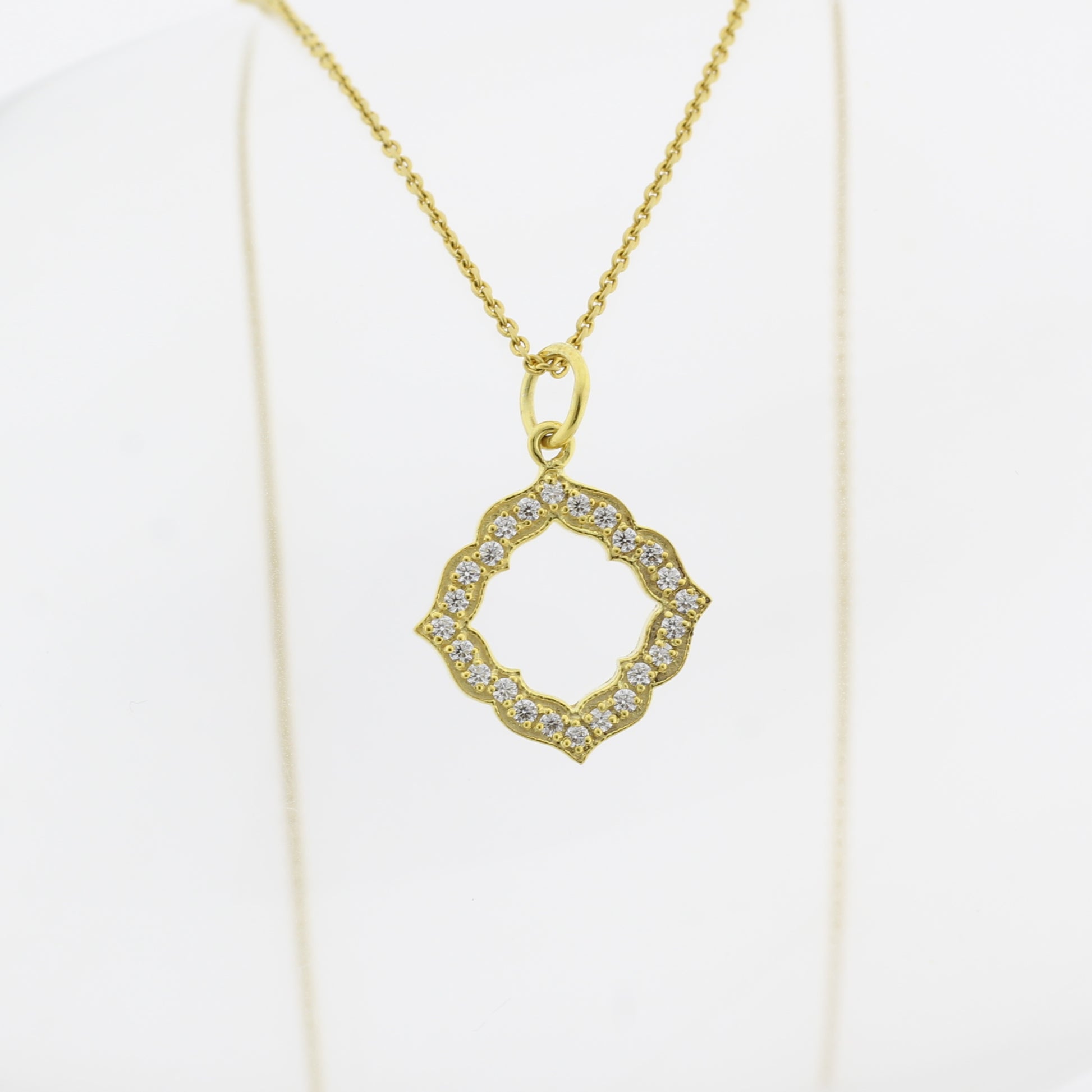 Dainty & Timeless, Recycled Gold Lab Diamond Necklace for Women, Vintage-Inspired Pendant with Ethical Lab Diamond, 