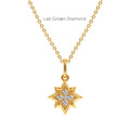 star shape diamond pendant, lab diamond necklace, recycled gold necklace, 