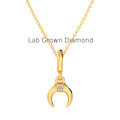 Lucky Horse Shoe Lab Diamond Pendant – Recycled Gold Everyday Necklace
Horse Shoe Pendant with Lab Diamond – Sustainable Gold Charm for Her