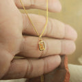 Ethical Handmade Jewelry, Elegant Layering Necklace, Modern Gold Pendant Jewelry, Lightweight Sapphire Necklace