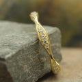 Recycled Gold Knife Edge Diamond Eternity Ring – Handmade for Eco-Friendly Brides

Elegant Diamond Stacking Ring – Handmade Knife Edge Band in Recycled Gold