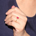 Princess Cut Ruby Engagement Ring, Stunning Anniversary Gift