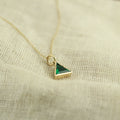 Green Emerald Pendant in 14K Gold, Elegant Emerald Pendant for Brides, Timeless Emerald Necklace Gift, Geometric Emerald Pendant Necklace,