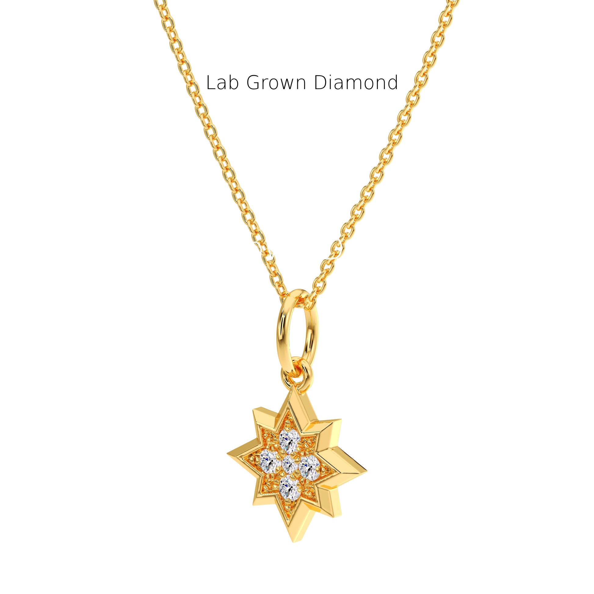Recycled Gold Star Pendant – Brilliant Lab Diamond Charm
Star Charm Pendant – Lab-Grown Diamond Minimalist Jewelry