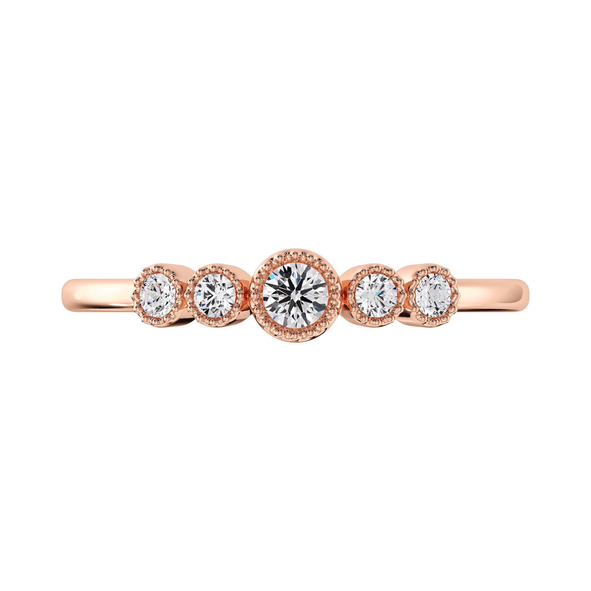Women’s Bezel Diamond Band – Unique Filigree Gold Wedding Ring