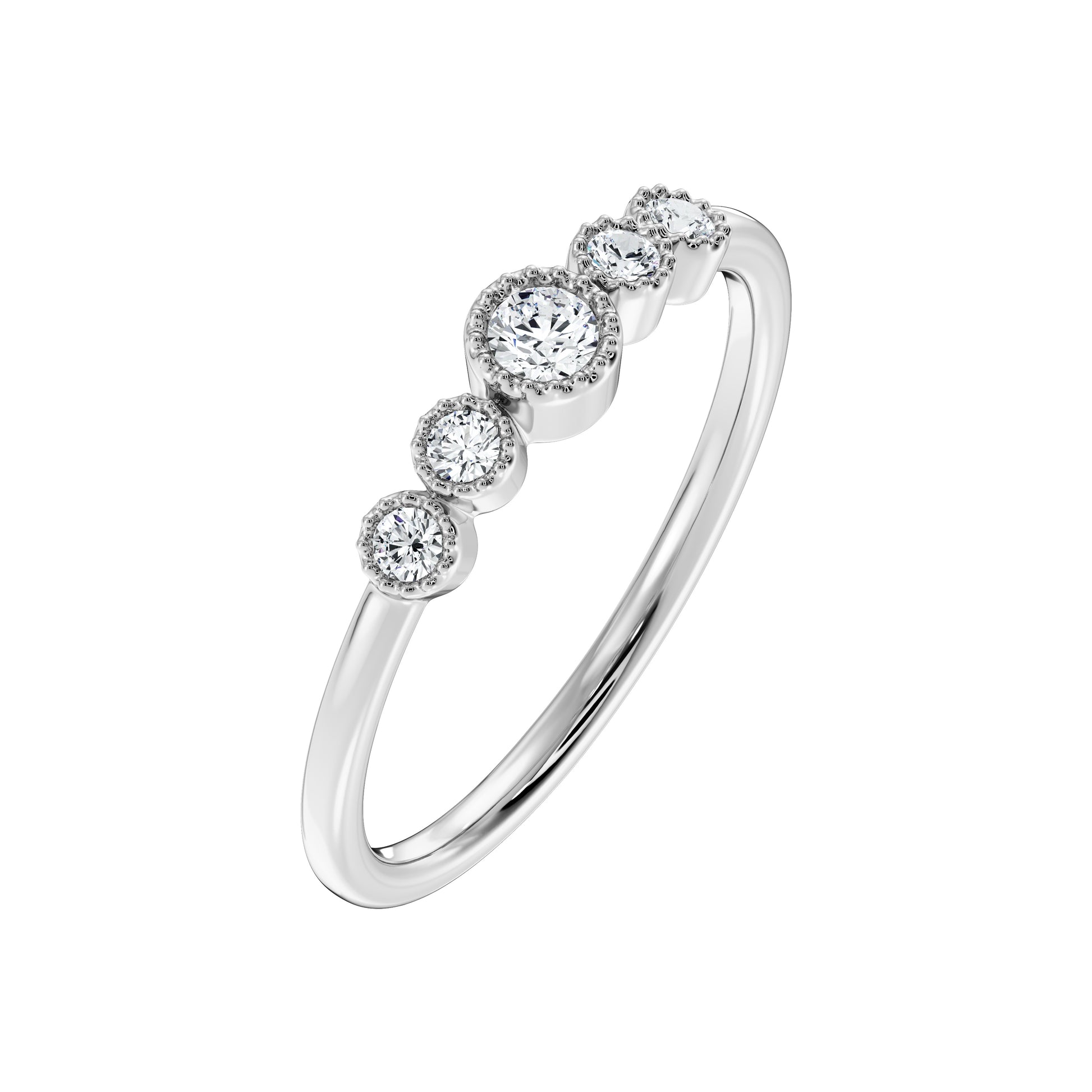 Lab Diamond Wedding Band, Stacking Gold Band, Vintage Inspired Wedding Ring
