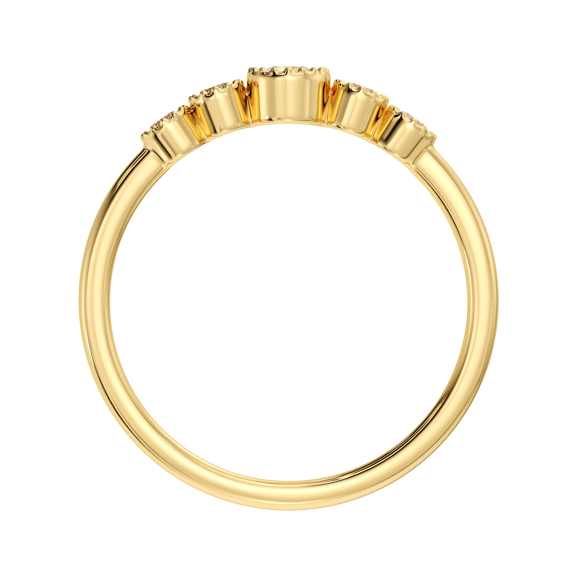 Handmade Filigree Diamond Ring – Bezel Set Gold Wedding Band ADR221, Elegant Bezel Diamond Band – Gold Stacking Wedding Ring for Women