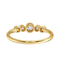 Bezel Set Stacking Ring – Diamond Filigree Gold Wedding Band ADR221
