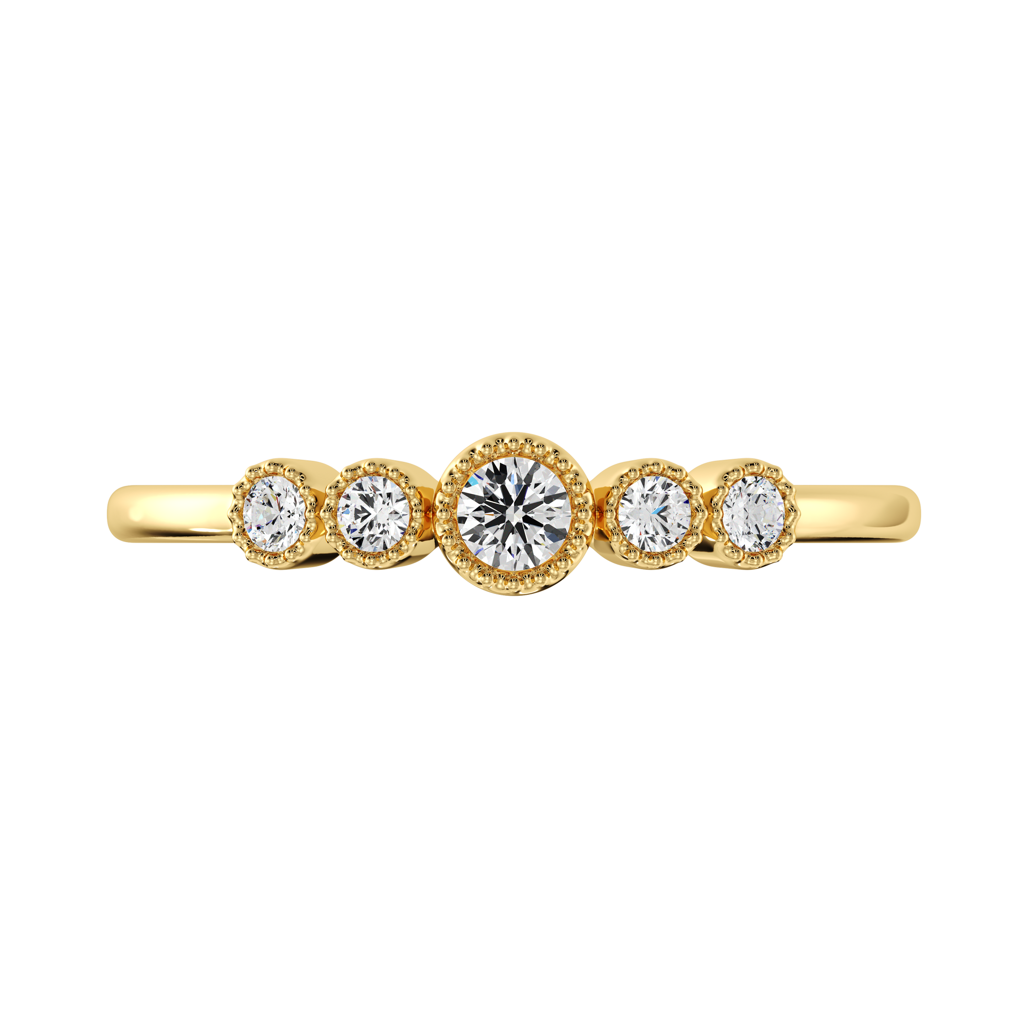 Diamond Stacking Wedding Band – Filigree Bezel Set Gold Ring ADR221, Gold Bezel Diamond Ring – Filigree Stacking Wedding Band for Her