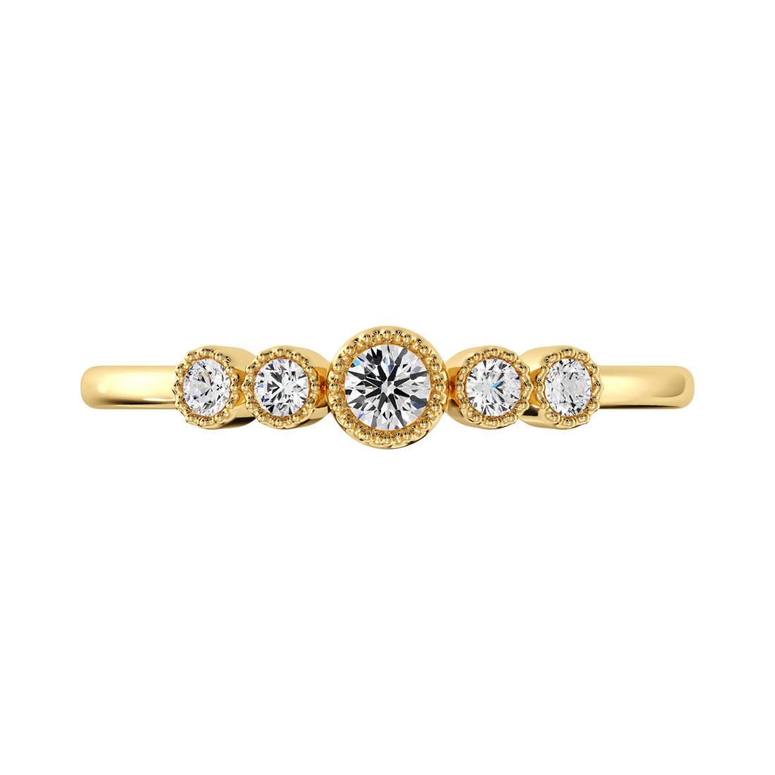 Diamond Stacking Wedding Band – Filigree Bezel Set Gold Ring ADR221, Gold Bezel Diamond Ring – Filigree Stacking Wedding Band for Her