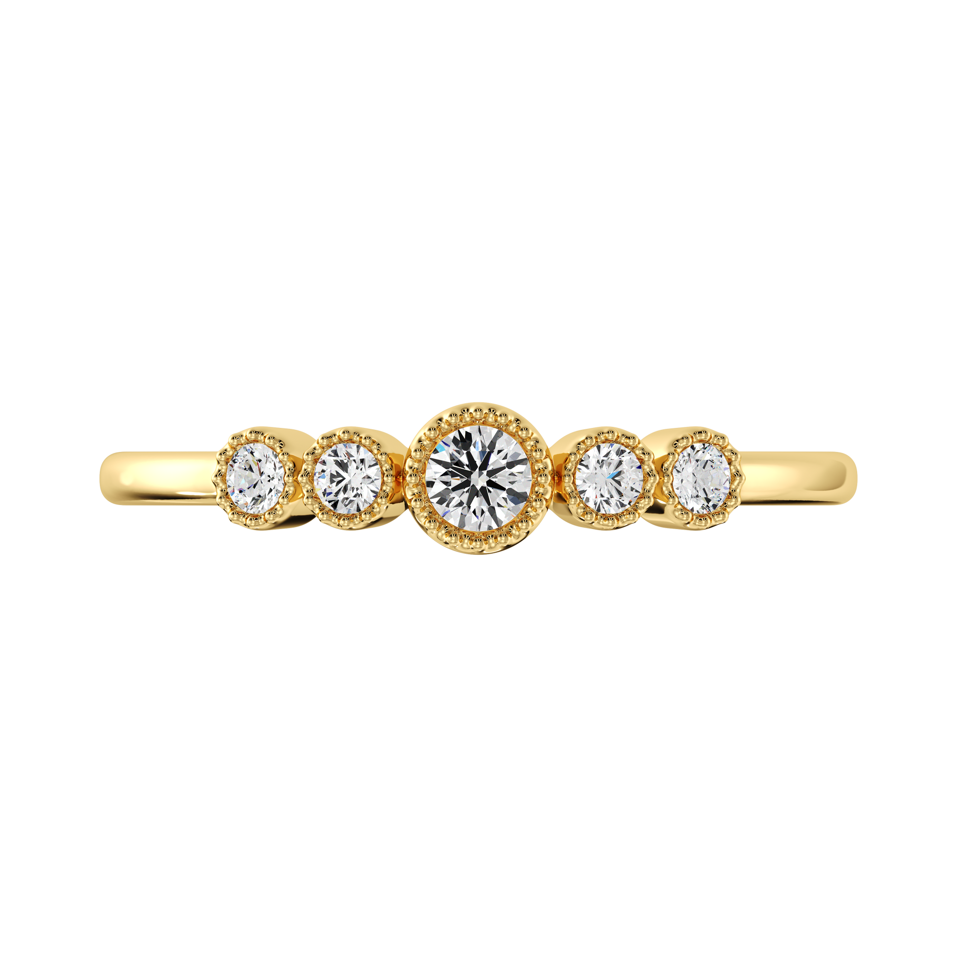 Diamond Stacking Wedding Band – Filigree Bezel Set Gold Ring ADR221, Gold Bezel Diamond Ring – Filigree Stacking Wedding Band for Her