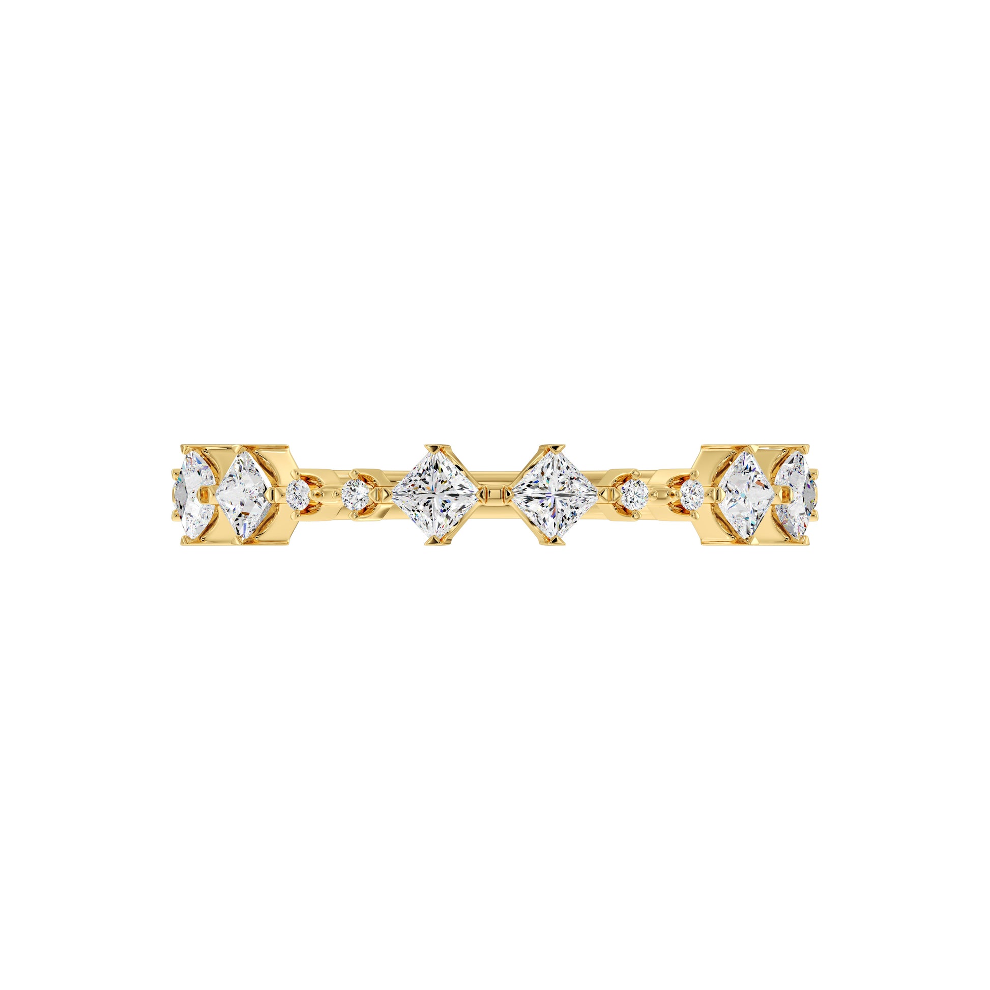 Elegant Princess Diamond Ring – Gold Stacking Wedding Band ADR254